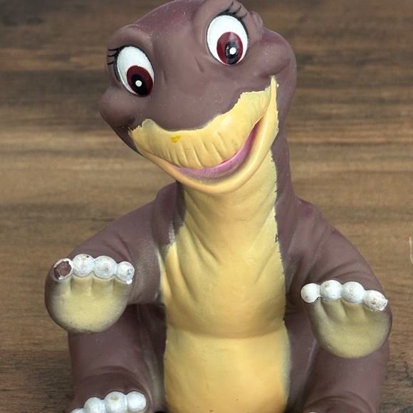 VINTAGE 1988 Land Before Time LITTLE FOOT Dinosaur Rubber Hand Puppet Pizza Hut - Picture 3 of 11
